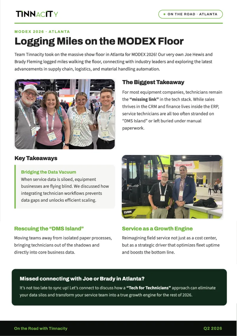 A page on MODEX 2026 in Atlanta, with the team on the show floor