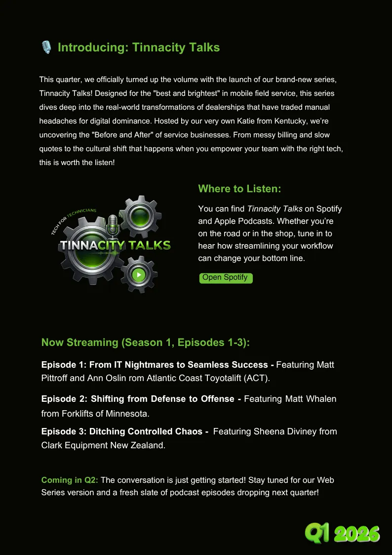 A page introducing the Tinnacity Talks podcast and its first three episodes