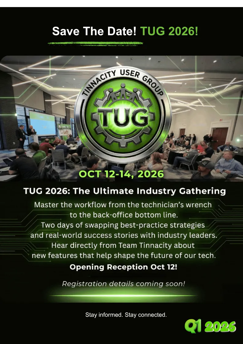 The back page: save the date for TUG 2026, October 12 to 14